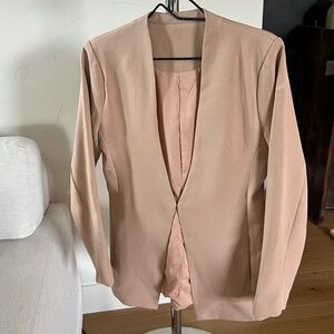 Vetinee Women's Open Front Pockets Blazer Long Sleeve Cardigan Jacket SZ M